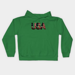 letter version of the usa flag Kids Hoodie